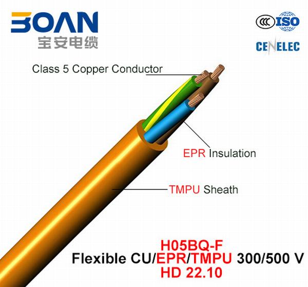 
                                 H05bq-F, cavo di gomma, 300/500 di V, Cu/Epr/Tmpu flessibile (HD22.10)                            