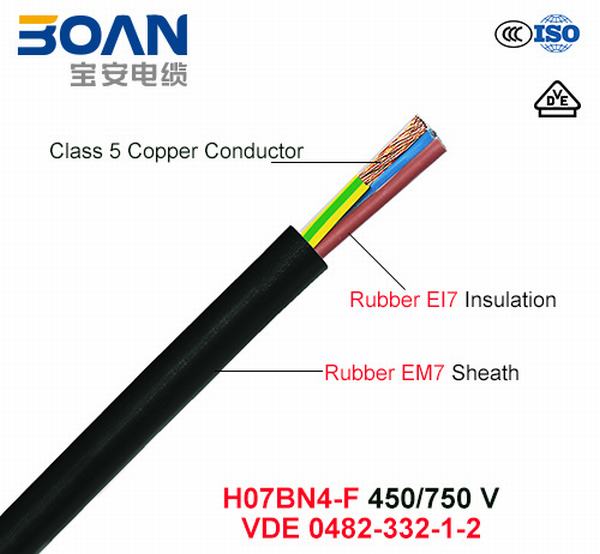H07bn4-F, 450/750 V, Flexible Rubber Cable (VDE 0482-332-1-2)