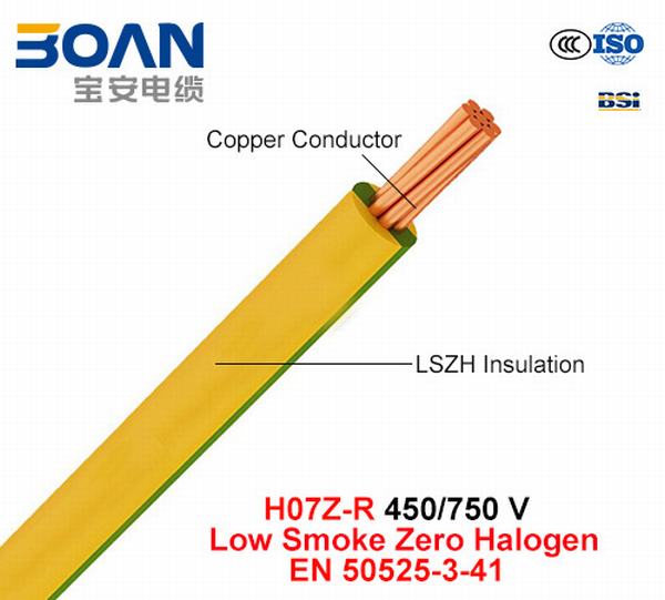 
                                 H07Z-R, o fio elétrico, 450/750 V, Cu/Lszh (LS0H) (EN 50525-3-41)                            