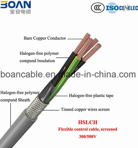 Китай 
                                 Трос управления, Hslch, гибкие, Halogen-Free сигнальный кабель с концентрическим продуктивной Cu проводника. 300/500V,                              производитель и поставщик