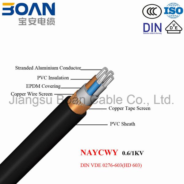 
                                 NAYCWY, Al/PVC/PVC, câble souterrain, DIN/VDE 0.6/1kv                            