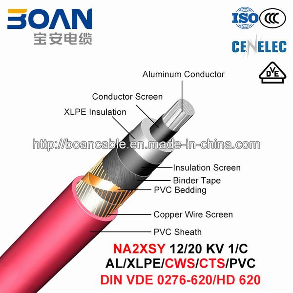 
                                 Na2xsy, Cable de alimentación, 12/20 KV XLPE, Al//CWS/PVC (HD 620/VDE 0276-620)                            
