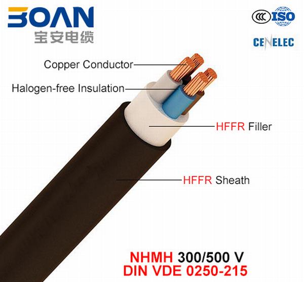
                                 Nhmh, Cable Eléctrico, 300/500 V, Cu/hf/Hffr/Hffr (DIN VDE 0250-215)                            