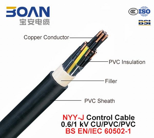 
                                 Nyy-J, Power/Control Cable, 0.6/1 Kv, Cu/PVC/PVC (BS EN/IEC 60502-1)                            