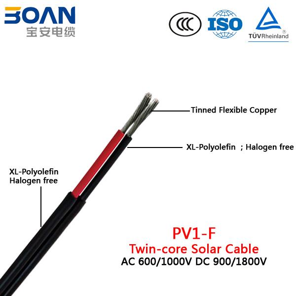 Chine 
                                 PV1-F; Twin Core câble PV solaire; 2x6mm2; Certifié TUV                              fabrication et fournisseur