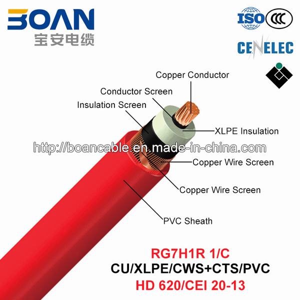 China 
                        Rg7h1r, Mv Power Cable, Cu/XLPE/Cws+Cts/PVC (HD 620/CEI 20-13)
                      manufacture and supplier