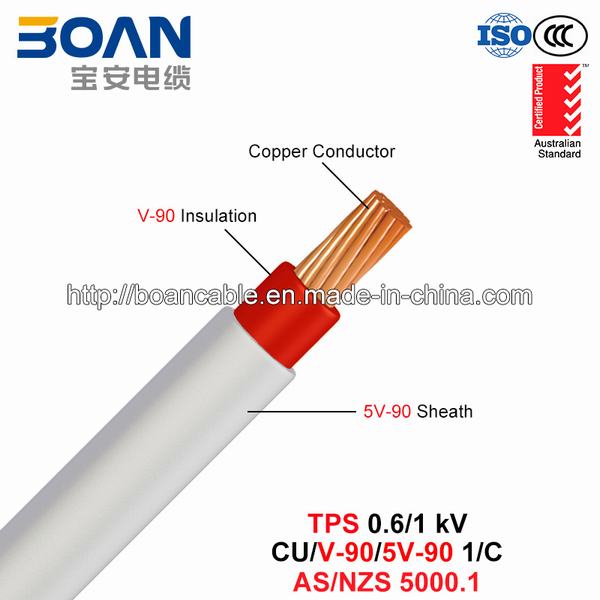 
                                 TPS Copper Cable, PVC Insulated Power Cable, 1/C, 0.6/1 chilovolt (AS. NZS 5000.1)                            