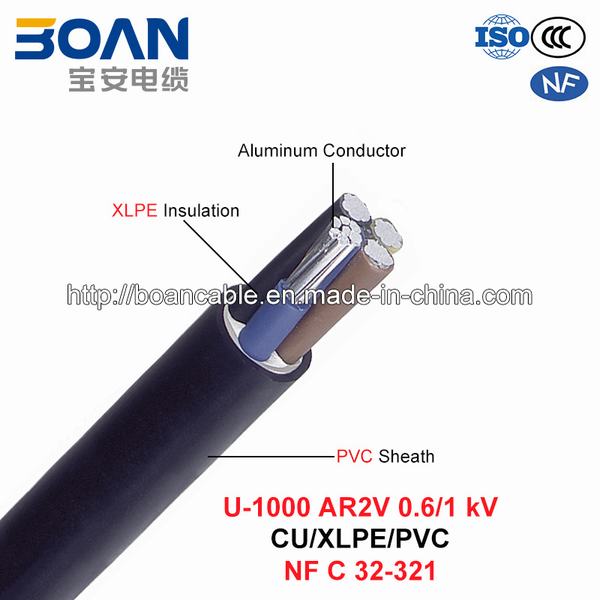 
                                 U-1000 Ar2V, Cable de alimentación, 0.6/1 Kv XLPE, Al//PVC (NF C 32-321)                            