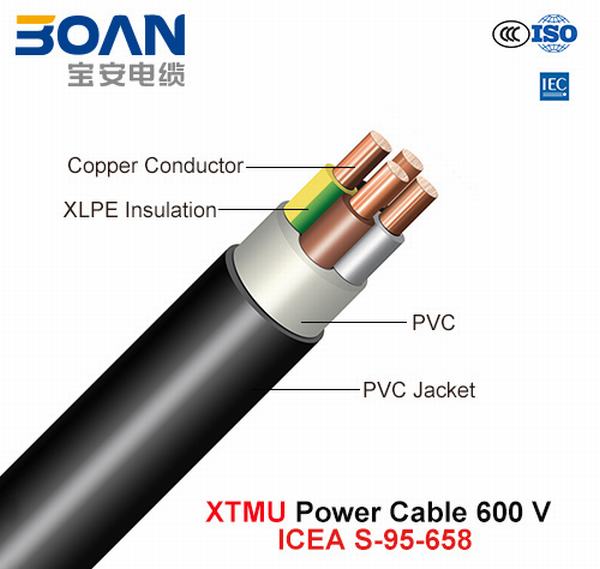 
                                 Xtmu, кабель питания, 600 V, Cu/XLPE/PVC/PVC (ICEA S-95-658)                            