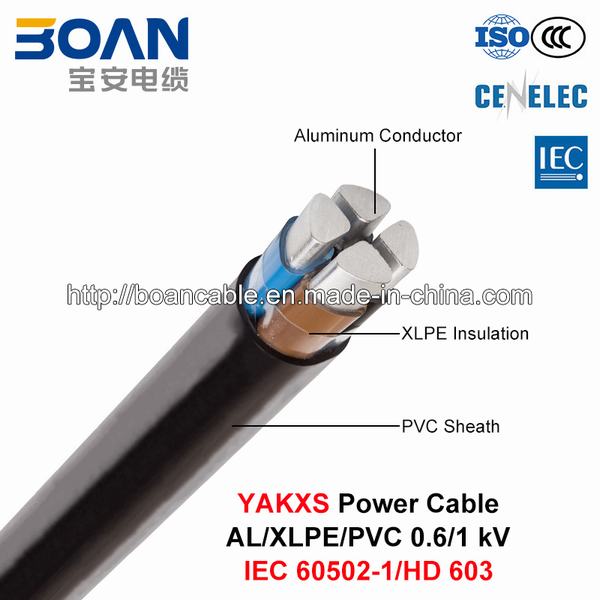 Yakxs, Low Voltage Power Cable, 0.6/1 Kv, Al/XLPE/PVC (IEC 60502-1/HD 603)