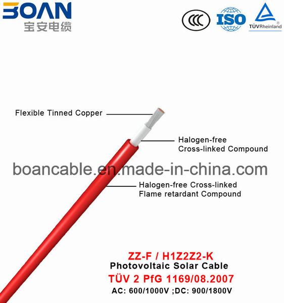 
                                 Zz-F/H1z2z2-K/PV1-F Câble solaire photovoltaïque, PV au câble, TUV 2 Pfg 1169/08.2007, 0.6/1kv                            