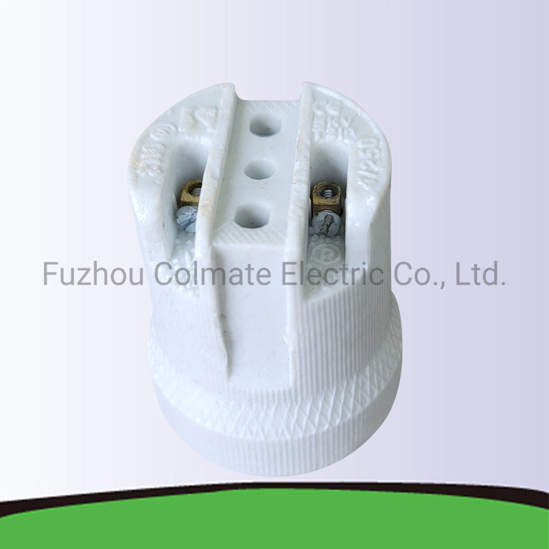 China 
                E27 Ceramic Lamp Holder F519 E26 Lamp Base Lamp Socket
              manufacture and supplier