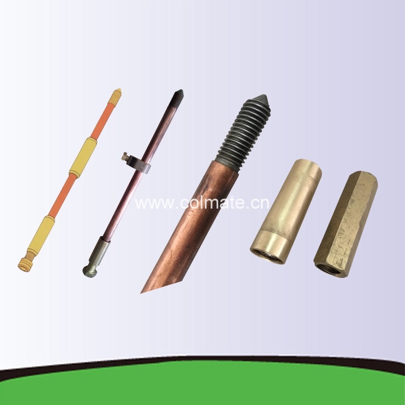 
                        Earth Rod Earthing Ground Rod Copper Bonded with Coupling Cladded
                    