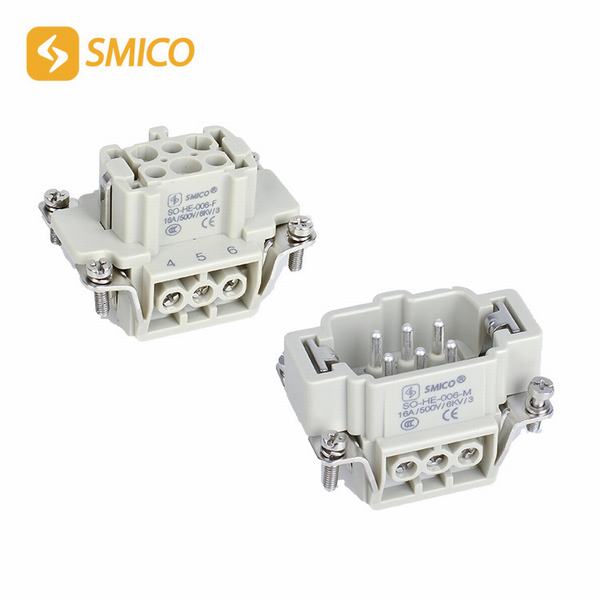 China 
                        500V 16A 6pins He-006-M/F Male and Female Waterproof Heavy Duty Connector Insert Contact
                      manufacture and supplier