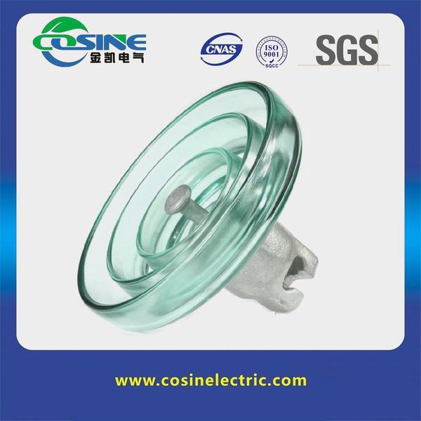 160kn IEC Standard Glass Disc Suspension Insulator with Cap Pin Fittings
