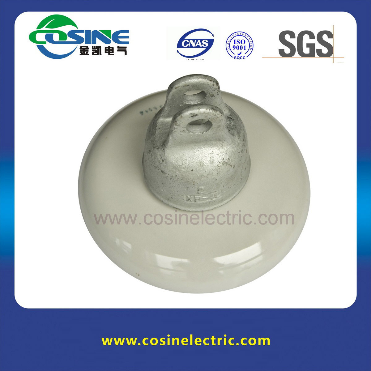 
                Isolante a sospensione in ceramica porcellana ad alta tensione ANSI 52-3/52-5/52-8
            