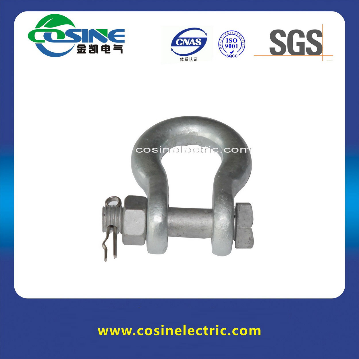 China 
                        Hot DIP Galvanized Forged Steel Anchor Shackle (U Type)
                      manufacture and supplier