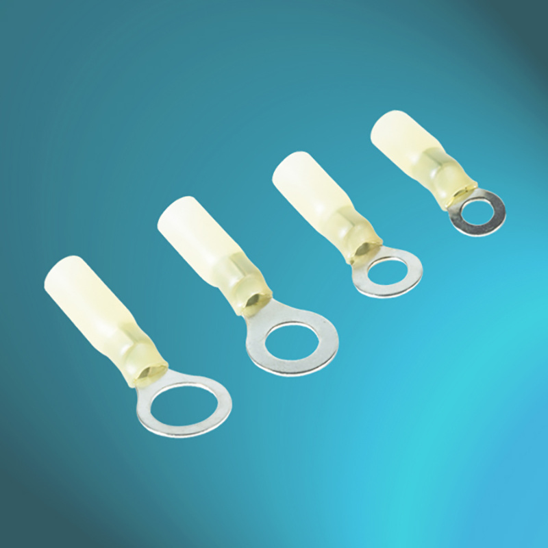 China 
                12-10 AWG Yellow 4-6mm Insulated Ring Eye Heat Shrink Electrical Butt Connectors Terminals
              manufacture and supplier