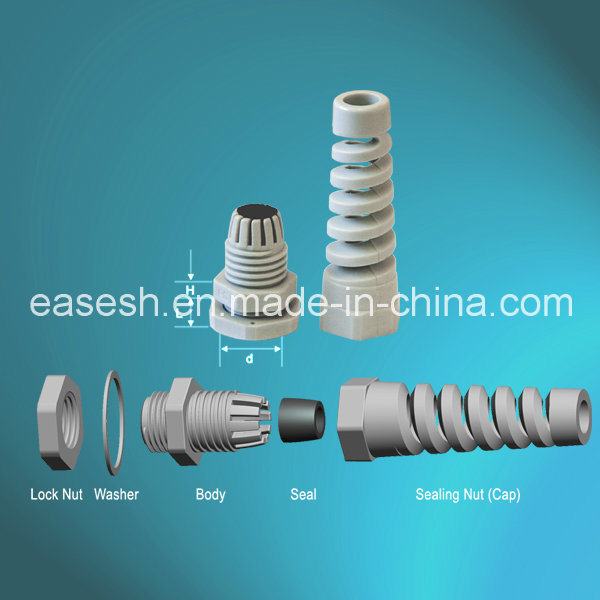 IP68 Waterproof Nylon Spiral Cable Gland with Strain Relief