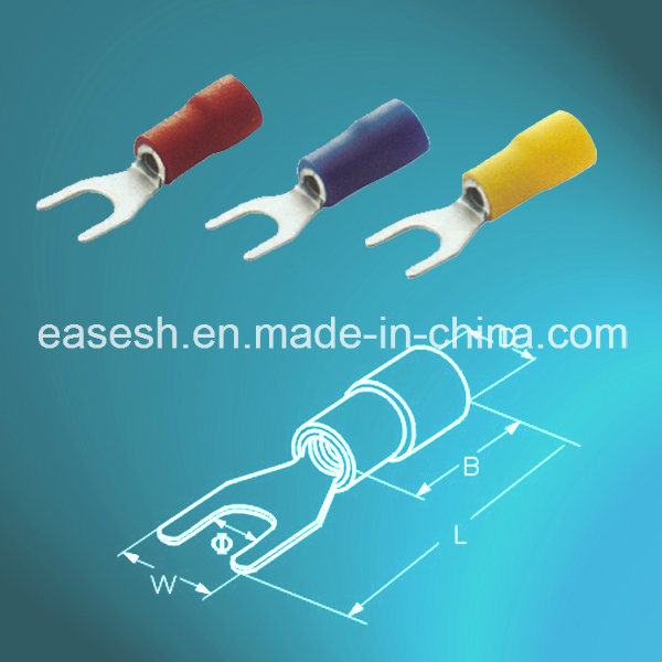 
                                 La norma ISO 9001 de pala aislados eléctricos Terminales de crimpado de horquilla                            