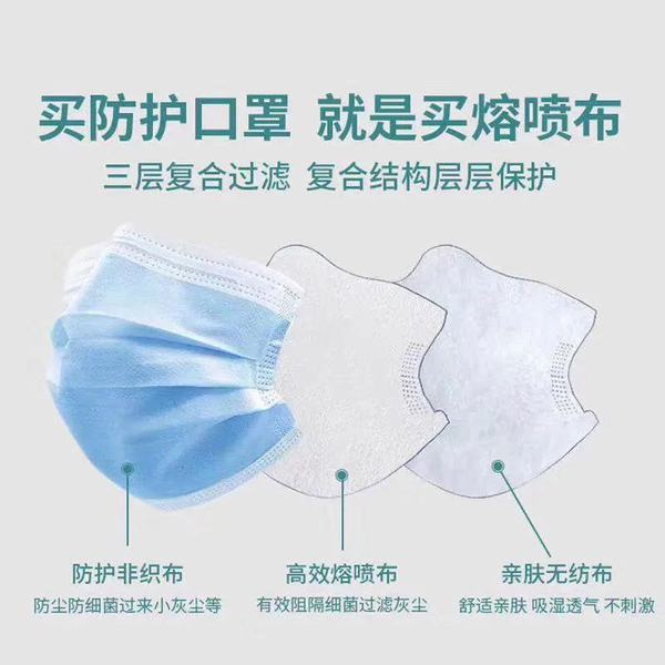 China 
                                 Azul de cor branca Melt-Blown Nonwoven 3sulcar Máscara facial máscaras descartáveis                              fabricação e fornecedor