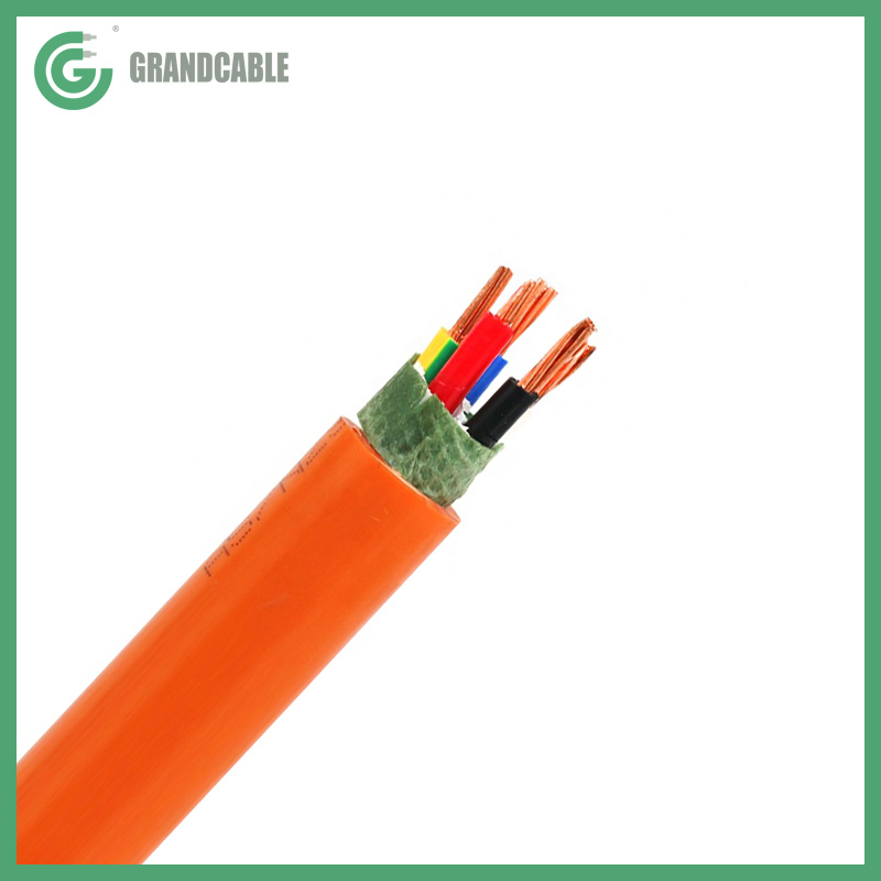 35mm2 PVC Circular 4C+E V-90 insulated 5V-90 PVC sheathed to AS/NZS 5000 0.6/1kV Orange Underground Cable