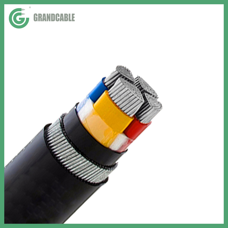 4X300mm2 Aluminum AL PVC Insulated Low Voltage Power Underground Cable for 11/0.4kV Distribution Transformer