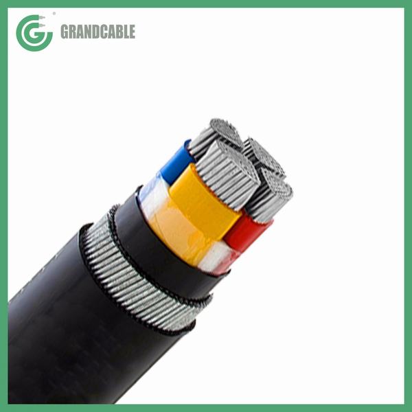 4X300mm2 Aluminum AL PVC Insulated SWA Armoured LT Low Voltage Power Underground Cable for 11/0.4kV Distribution Transformer 300kVA