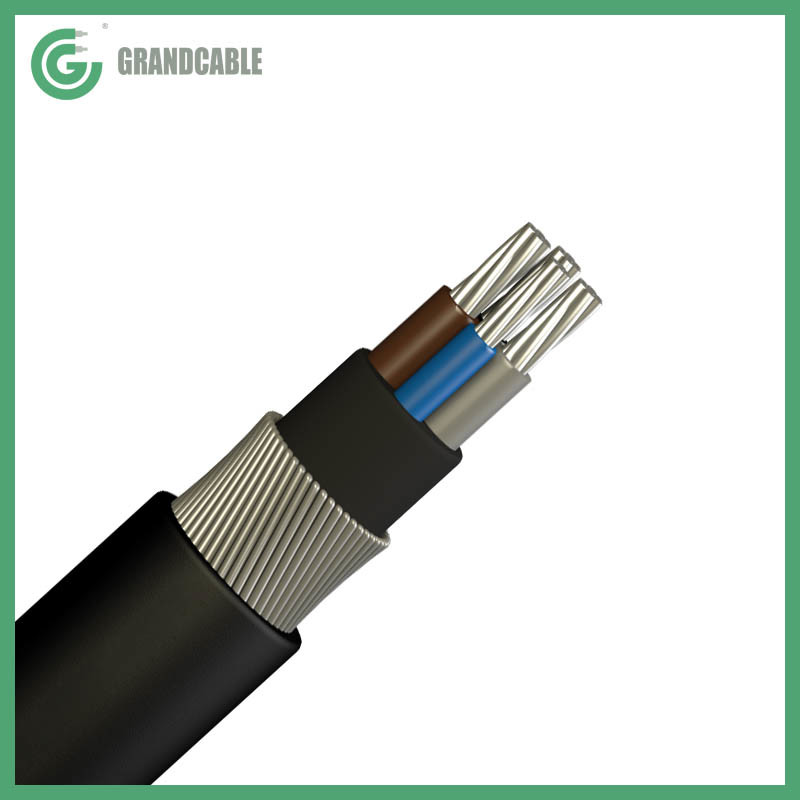 China 
                Armoured BT Cable 150mm2 4core Al SWA NA2XRY Cabo (200-315KVA transformers)
              manufacture and supplier