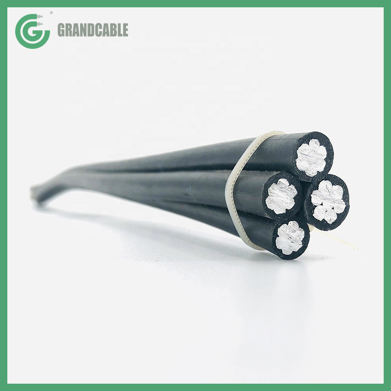 CABO BT 0.6/1kV LXS 4x50mm2 Aluminum Conductor XLPE Insulation Aerial Bundled Cable