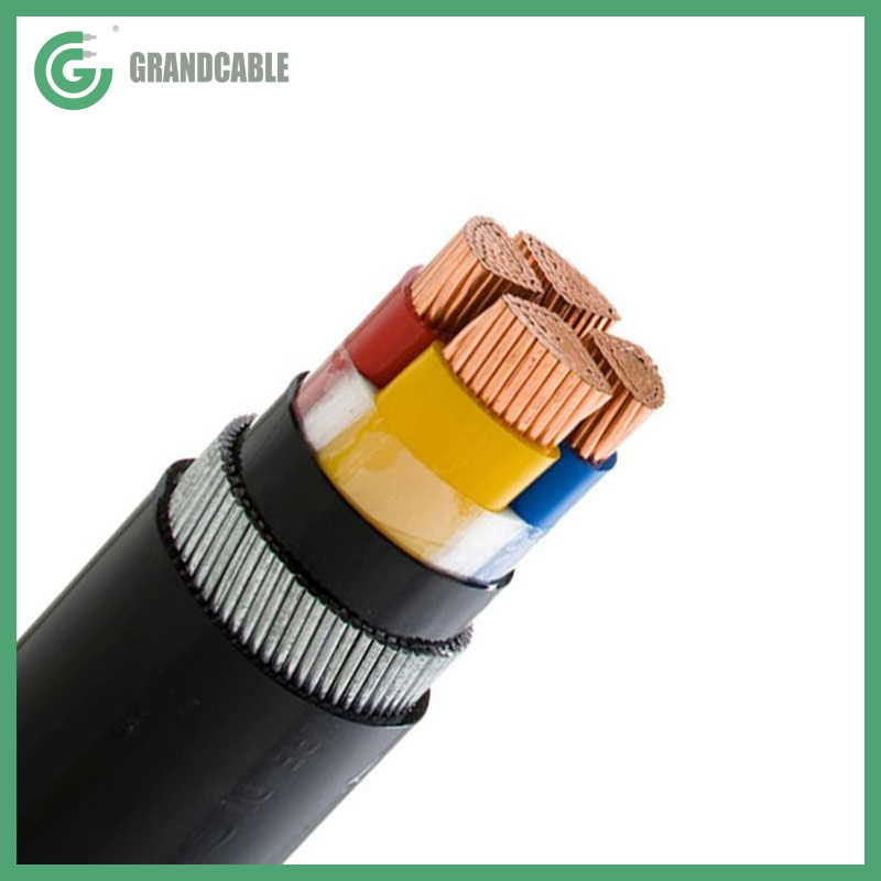 
                Cable eléctrico de blindados aislamiento XLPE/Cu/XLPE SWA PVC/0.6/1kv BS5467 cable de alimentación eléctrica
            