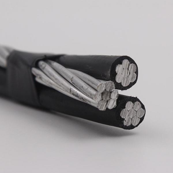 China 
                                 2*2+2AWG Triplex caída de servicio de cable con techo de aluminio desnudo AAAC cable neutro                              fabricante y proveedor