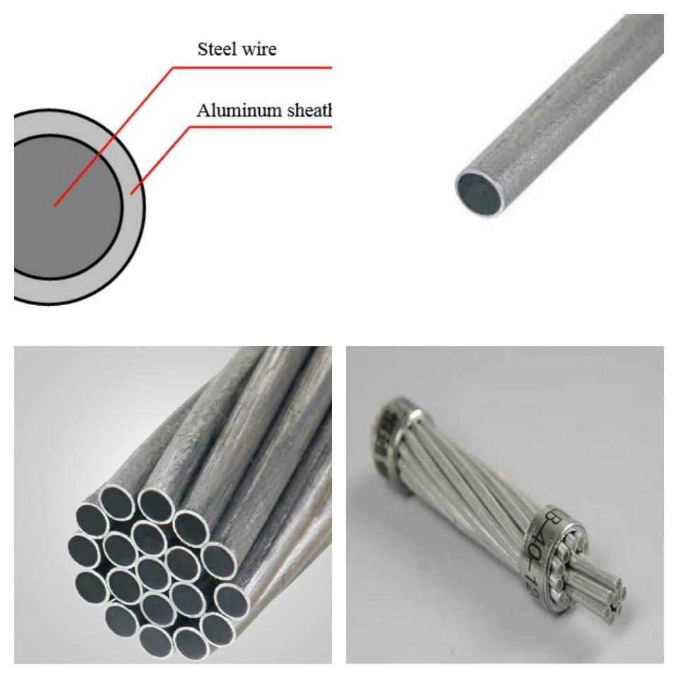 
                37no 10AWG ASTM B416 Standard Aluminium-beschichteter Stahlleiter ACS Erdungskabel
            