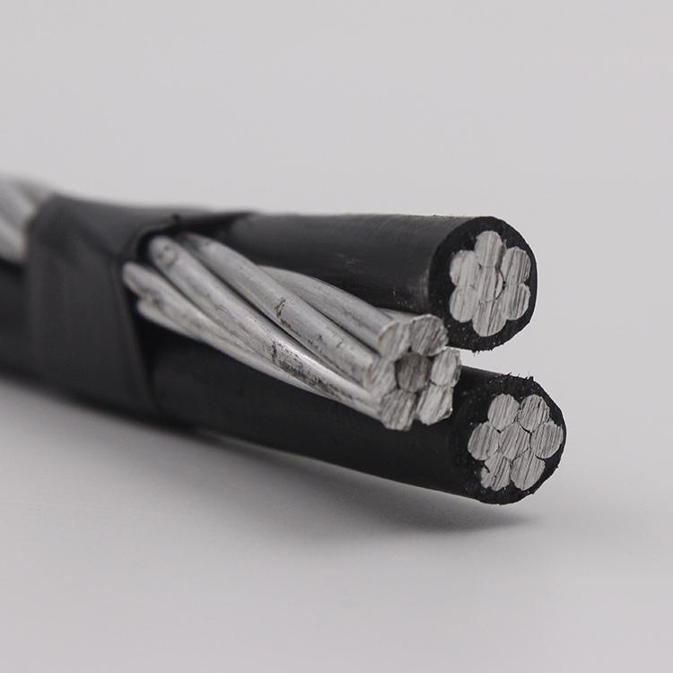 
                ASTM XLPE cubiertos de aluminio trenzado Triplex Cable de 2*2AWG+2 (bare AAAC)
            