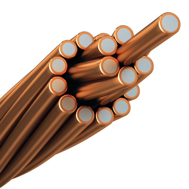 
                Acero revestido de cobre al descubierto tipos de conductores del conductor del cable
            