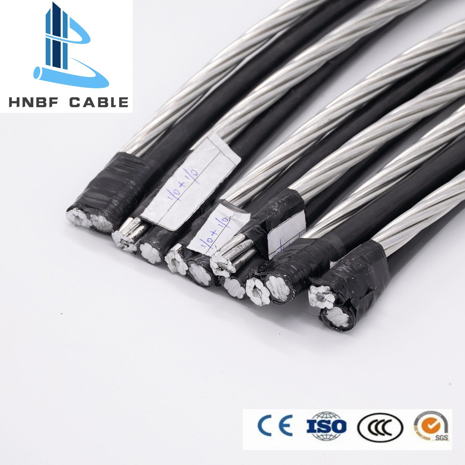 LV Aluminum XLPE 6 AWG Halotis Pike Patella Albus AAC Triplex Service Drop ABC Cable