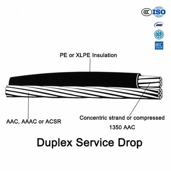 Duplex Triplex Quadruplex PVC/XLPE Overhead Bundled 10kv ABC Cable