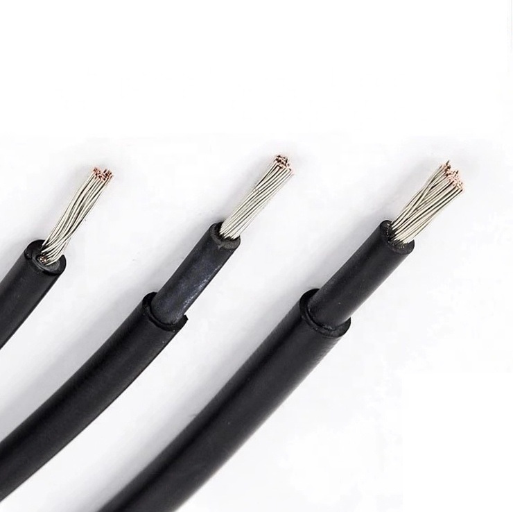 
                120C 2,5mm2 4,0mm2 6,0mm2 10mm2 16mm2 H1z2z2-K cable eléctrico TUV Certificación PV cable Solar 4/6mm2 cable Industrial subterráneo
            