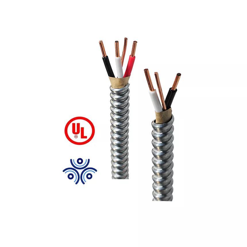 China 
                14/2 12/2 cable de aluminio entrelazado Armor cable AC90 Bx cable
              fabricante y proveedor