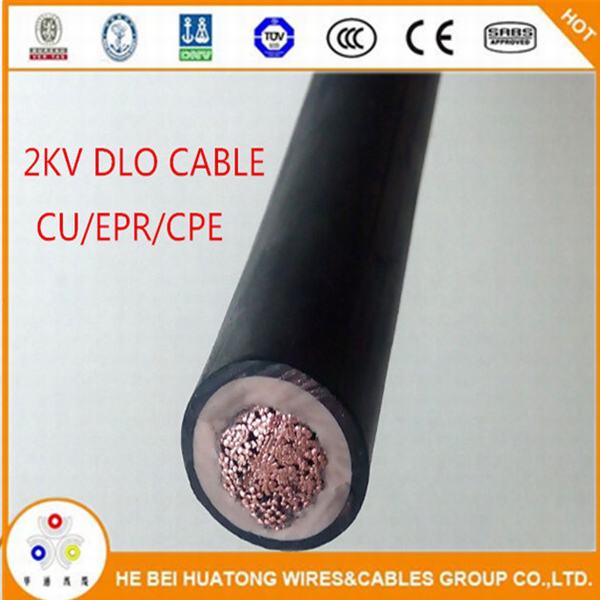 
                                 2 kv, Verzinntes Cu/Epr/CPE 2/0 AWG Dlo-Kabel mit einem Kern                            