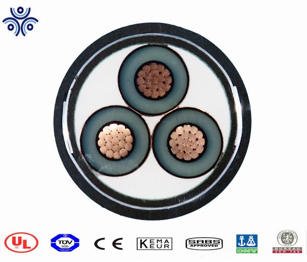 3.6/6kv-26/35kv Three Cores XLPE Insulated Copper Tape Shielding PVC Sheathed Steel Wire Armoured Power Cable