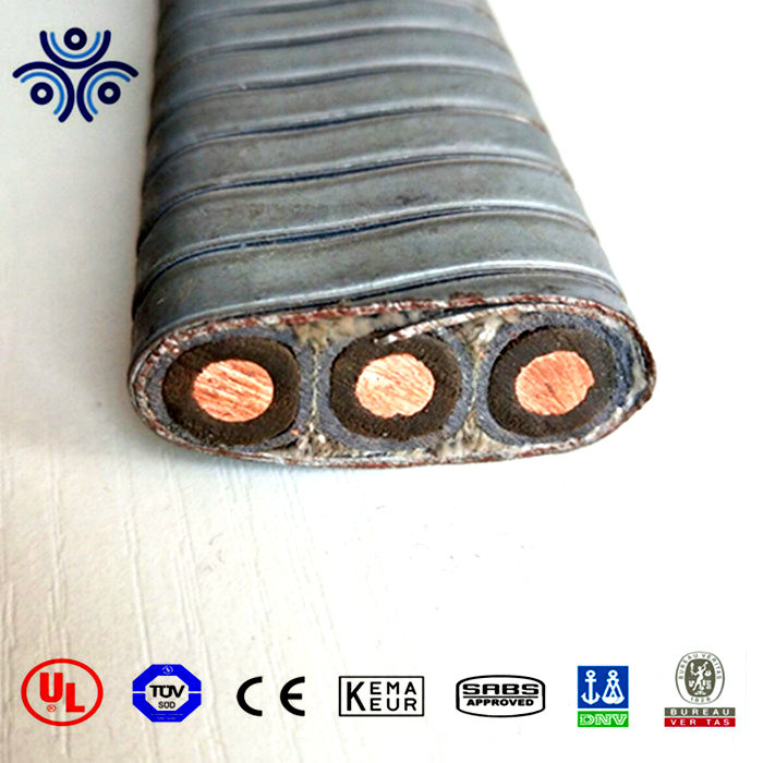 5kv Electric Submersible Oil Pump Power High Voltage Sheathed Galvanized Steel Tape Esp Cable