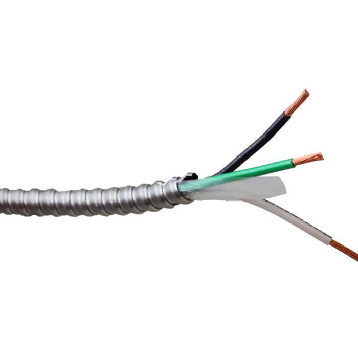 8/3 Metal Clad (MC) Cable with Ground Aluminum Armored Stranded Copper Conductors