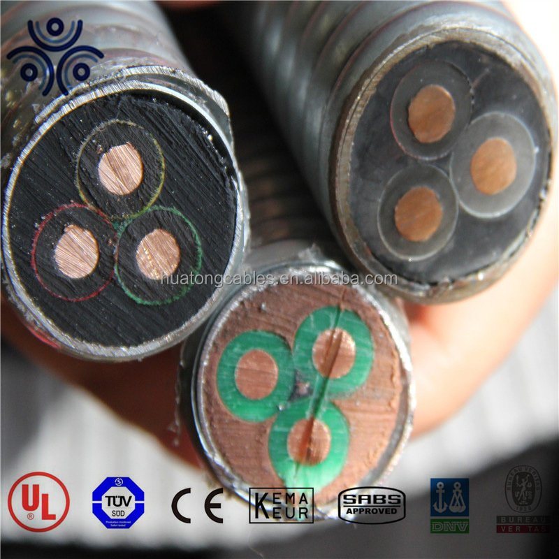 API Certificate 3kv 5kv Flat and Round Esp Cable 2AWG Lead Sheath Monel Armoured Cable