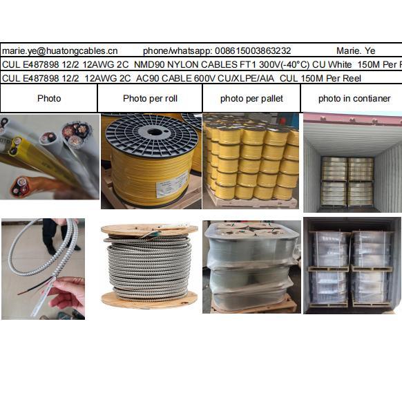 Al or Copper Cable Nmd90 300V cUL Listed PVC Nylon Building Housing Wire Nmwu XLPE RW90 Underground Wire