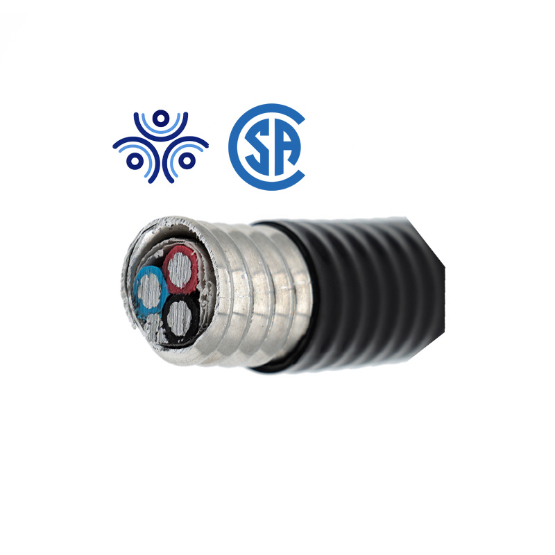 CSA Approved Al Armoured Electric Power Cable Type Acwu90 3 Core 500 Kcmil 600V