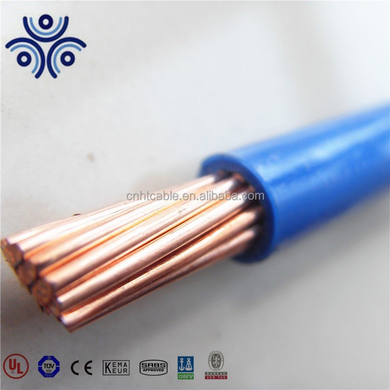 China Building 600V Nylon Jacket Power Copper Electrical Thhn Wire Cable 14/12/10AWG PVC Insulation Single Condutor with UL Certification