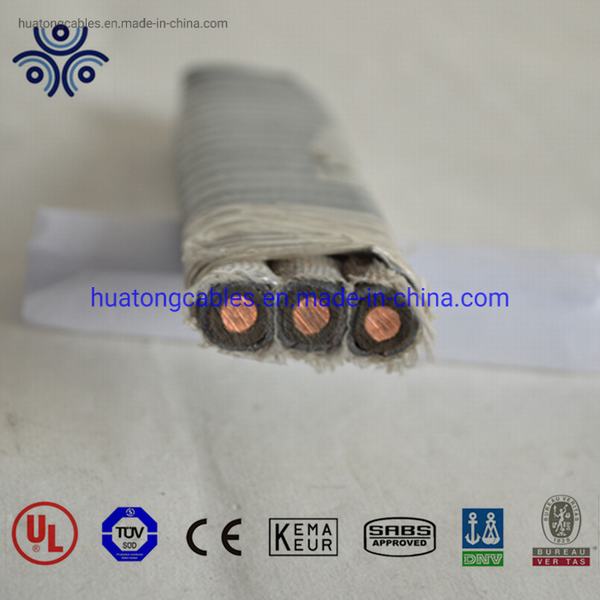 Flat Type 3 Core Solid Copper Conductor Epr Insulation Lead Sheathed Esp  Cable