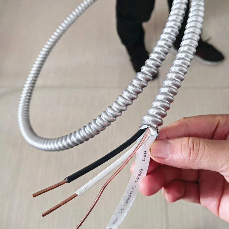 Китай 
                Термоизолированный твердый бронированный кабель 14/2 12/2 AC90 Bx AC 90 провод
              производитель и поставщик