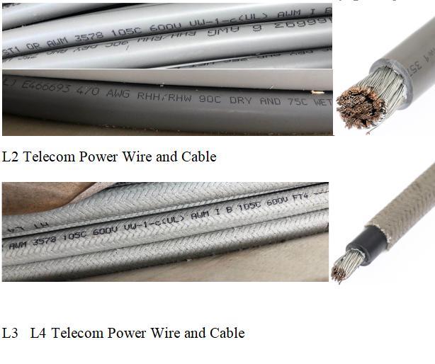
                L2 L3 L4 cable de alimentación de telecomunicaciones y listado UL E466693 600V 90c
            